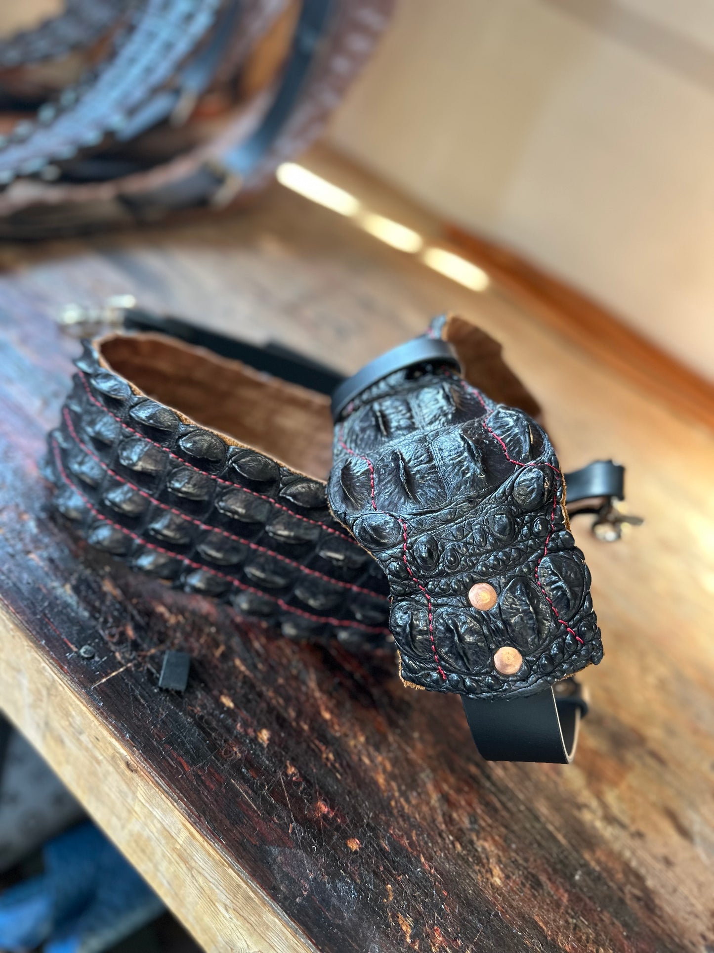 Fat Back - Genuine Crocodile Radio Strap Set