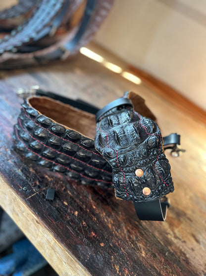 Fat Back - Genuine Crocodile Radio Strap Set