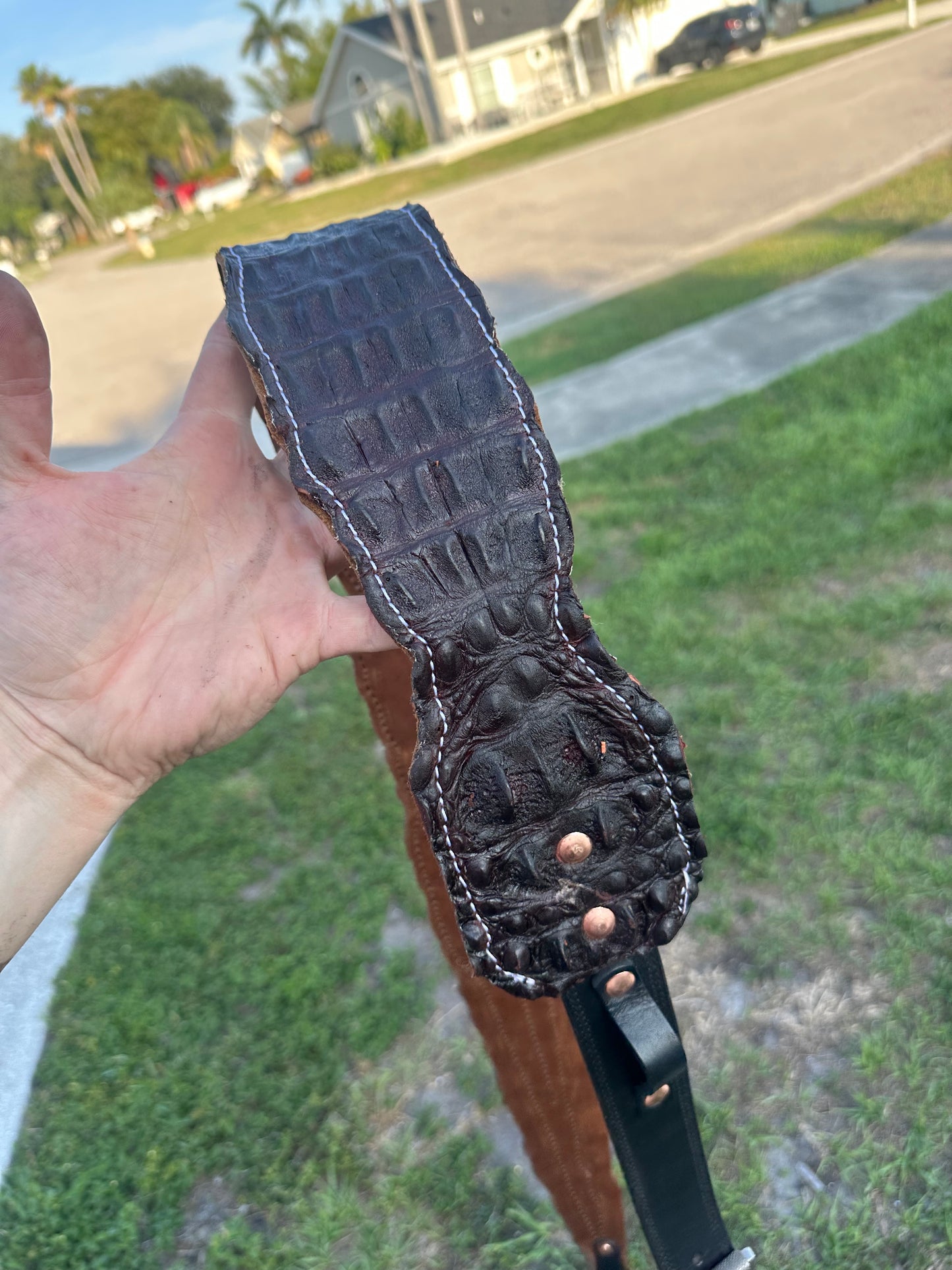 PRE ORDER- Fat Back - Genuine Crocodile Radio Strap Set