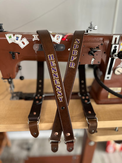 LEATHER BUNKER GEAR SUSPENDERS