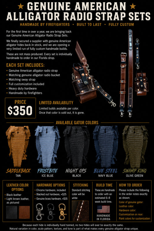 Genuine American Alligator Radio strap Set