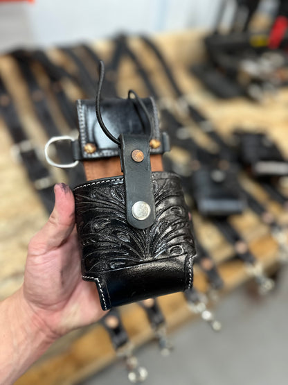 “NEW” BLACKED OUT TOOLED CUSTOM RADIO STRAP SET