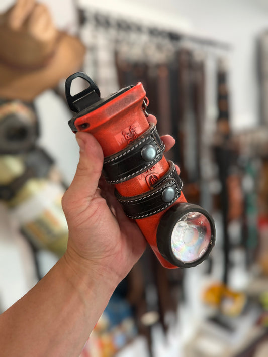 “THE MINIMALIST ” Leather Inverted flashlight holder