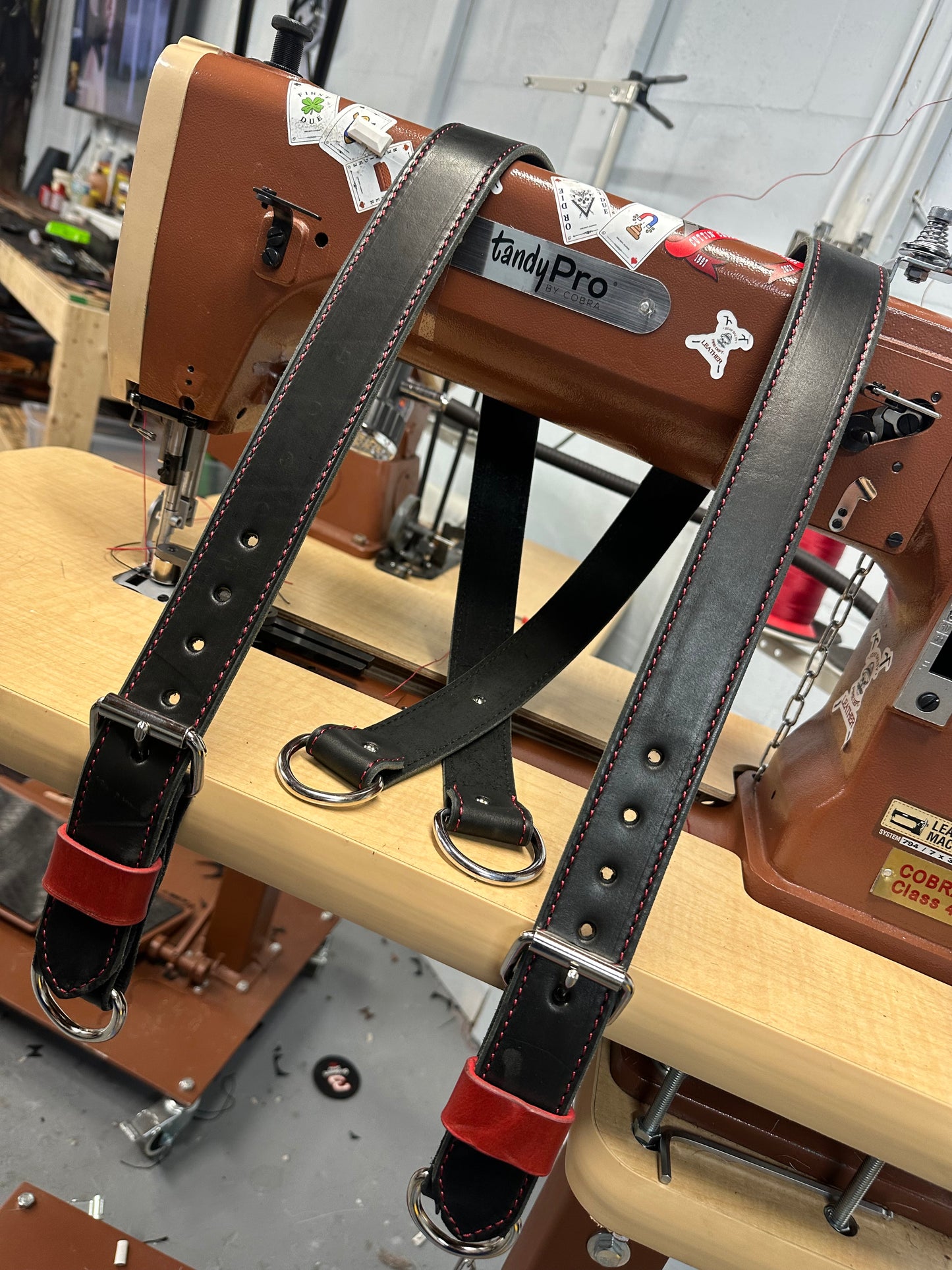 LEATHER BUNKER GEAR SUSPENDERS
