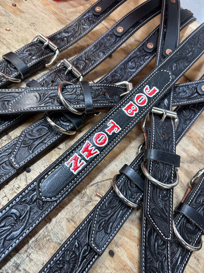 “NEW” BLACKED OUT TOOLED CUSTOM RADIO STRAP SET