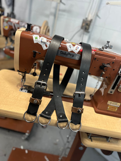 LEATHER BUNKER GEAR SUSPENDERS