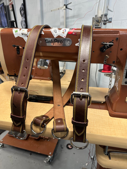 LEATHER BUNKER GEAR SUSPENDERS