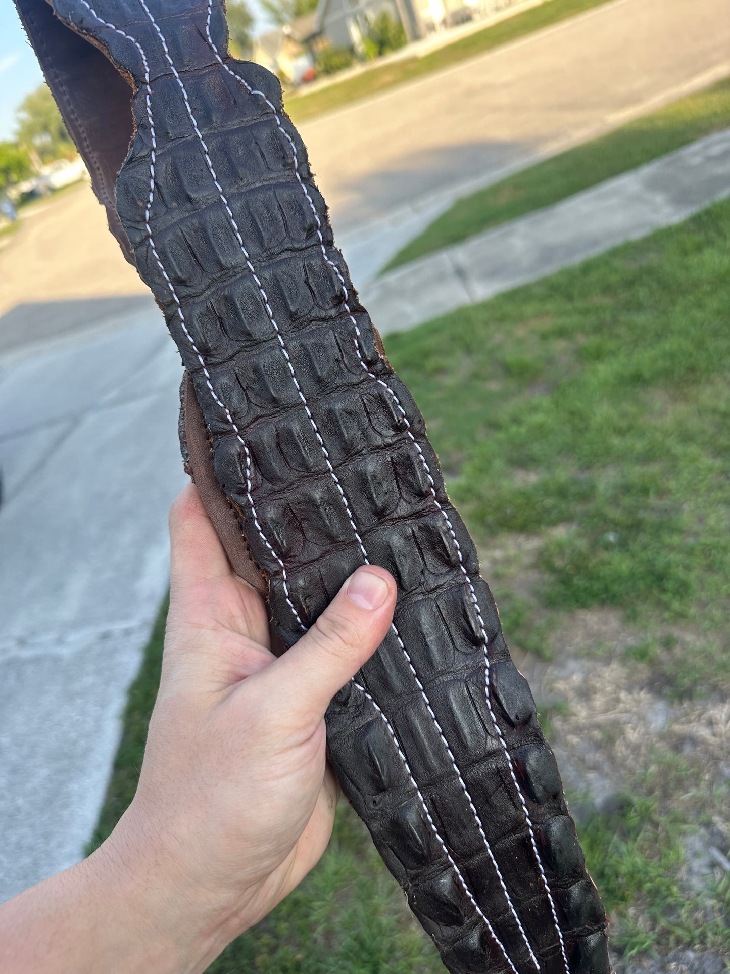 PRE ORDER- Fat Back - Genuine Crocodile Radio Strap Set