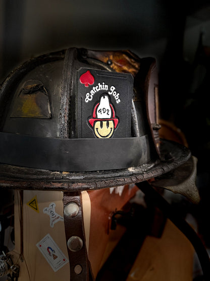 Catchin' Jobs - Leather Helmet Card