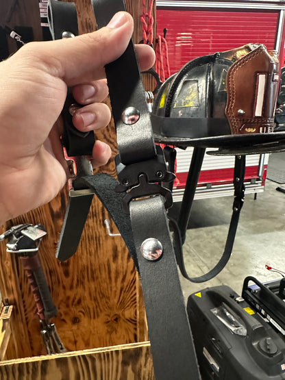 Leather helmet cobra clip chin strap
