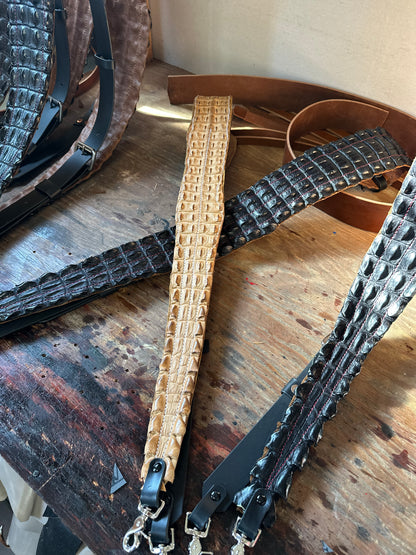 Fat Back - Genuine Crocodile Radio Strap Set