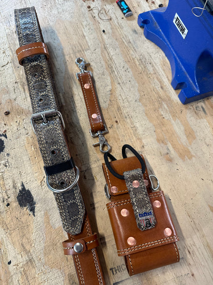 Genuine Diamondback Rattle Snake Radio Strap Set