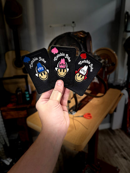 Catchin' Jobs - Leather Helmet Card