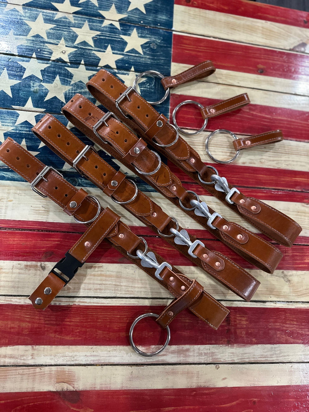 PRE ORDER - SADDLE BROWN LEATHER STITCHED EXTRICATION / TRUCK BELT