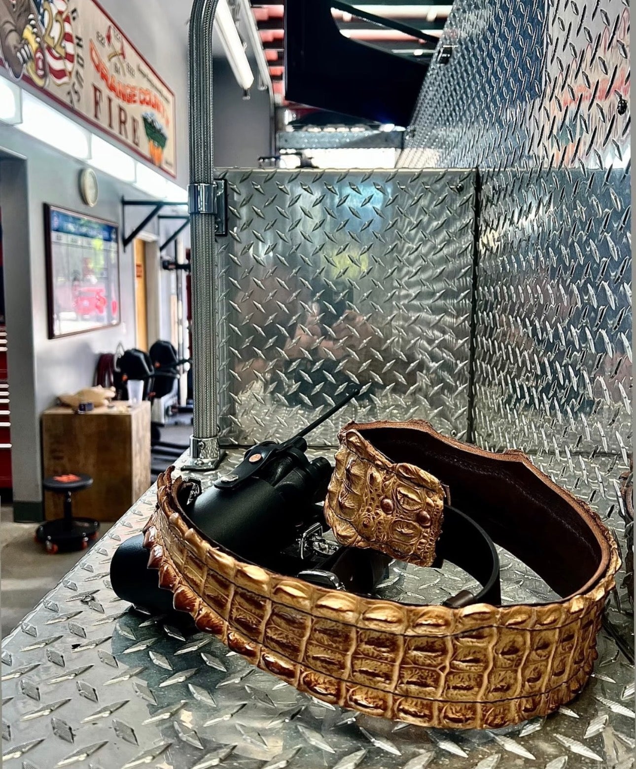 PRE ORDER- Fat Back - Genuine Crocodile Radio Strap Set