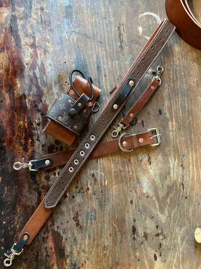Designer Monogram x Ostrich Strap Set