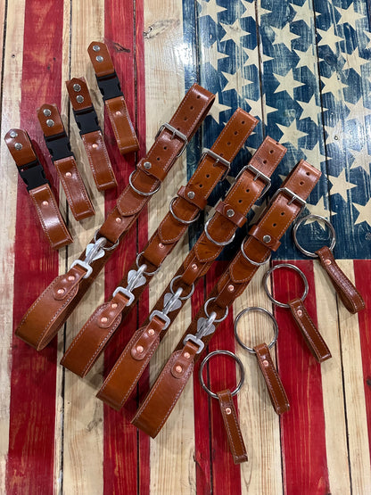 PRE ORDER - SADDLE BROWN LEATHER STITCHED EXTRICATION / TRUCK BELT