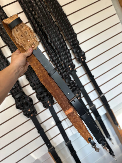 Fat Back - Genuine Crocodile Radio Strap Set
