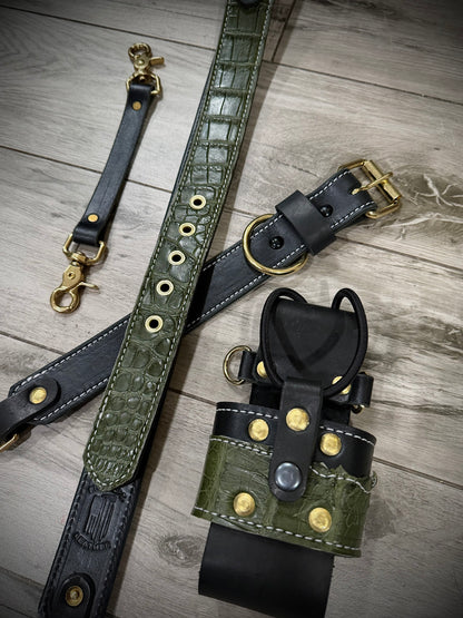 Genuine American Alligator Radio strap Set