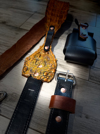 Fat Back - Genuine Crocodile Radio Strap Set