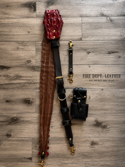 PRE ORDER- Fat Back - Genuine Crocodile Radio Strap Set