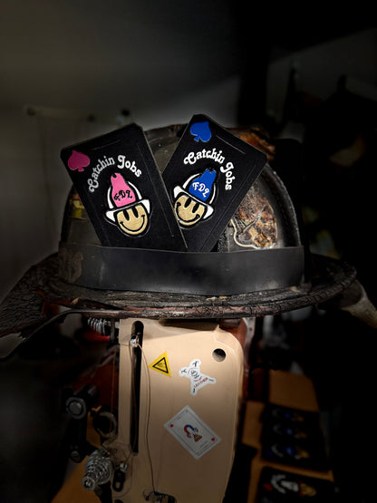 Catchin' Jobs - Leather Helmet Card