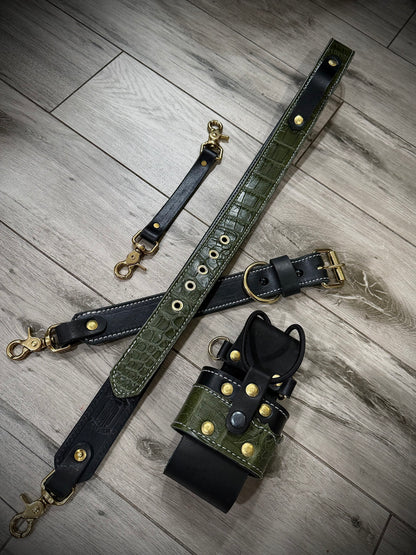 Genuine American Alligator Radio strap Set