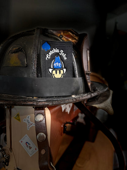 Catchin' Jobs - Leather Helmet Card