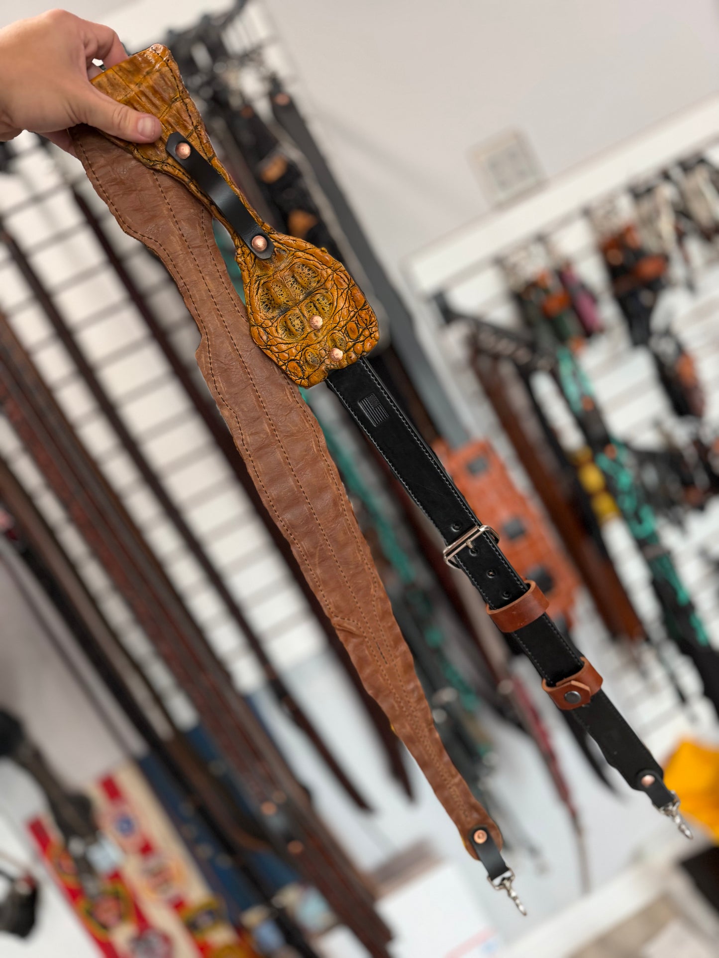 Fat Back - Genuine Crocodile Radio Strap Set