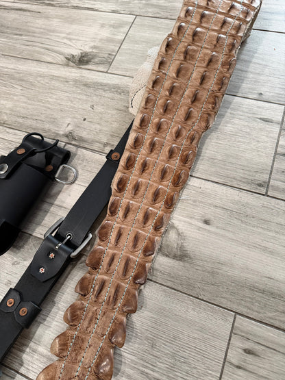 Fat Back - Genuine Crocodile Radio Strap Set