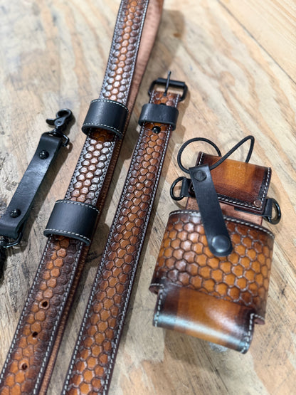 DRAGON SCALE TOOLED CUSTOM RADIO STRAP SET