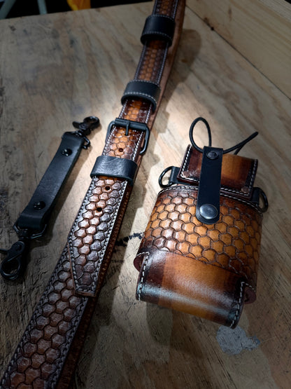 DRAGON SCALE TOOLED CUSTOM RADIO STRAP SET