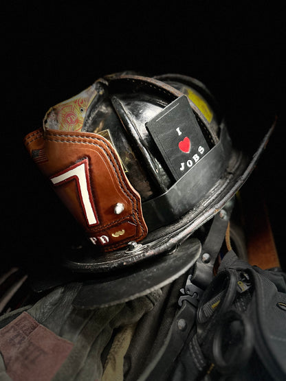I ❤️ JOBS LEATHER HELMET CARD