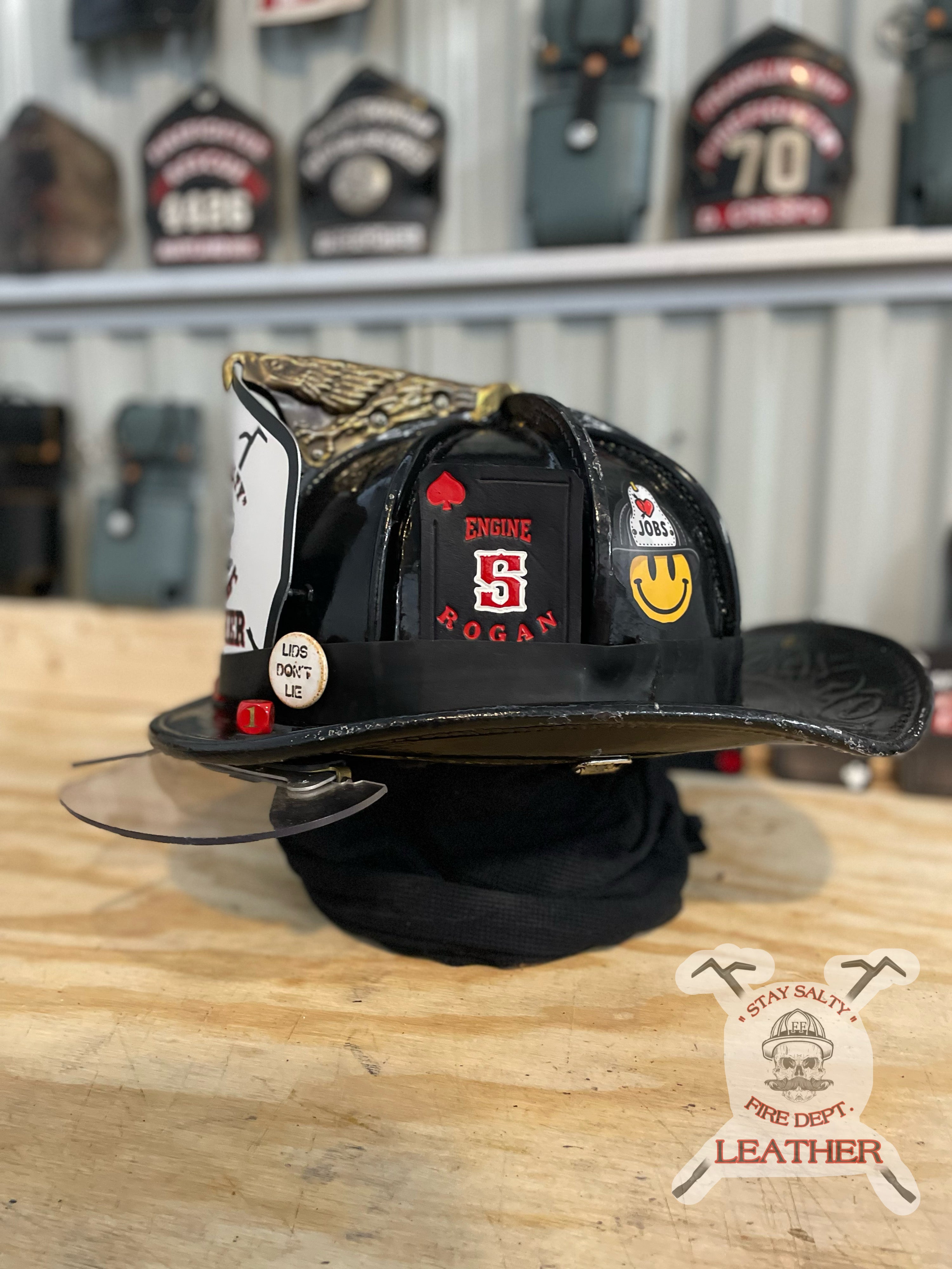 Custom leather cheap fire helmets