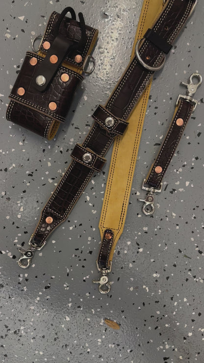 Embossed Alligator Radio Strap Set