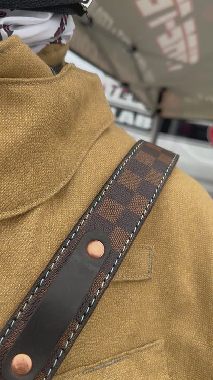 Designer Monogram Checkered radio Strap Only