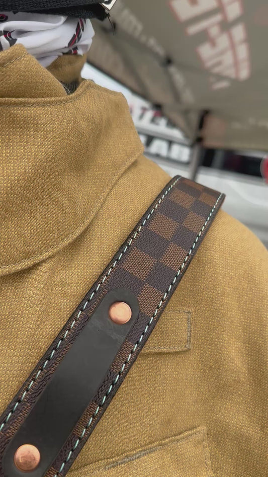 Designer Monogram Checkered radio Strap Only