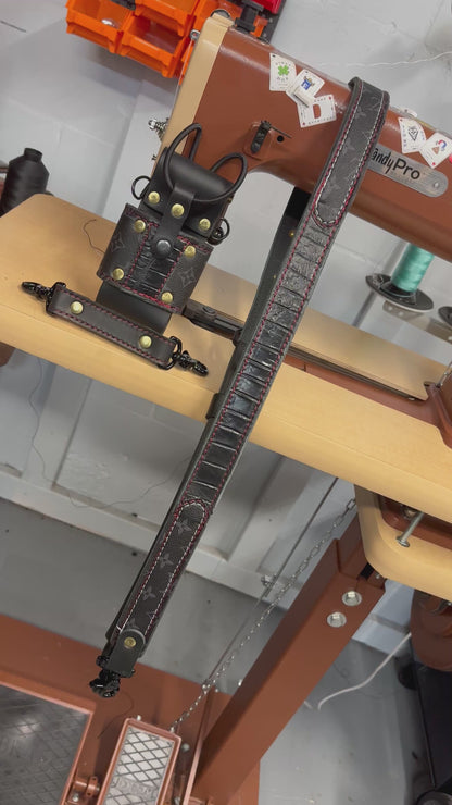 PRE ORDER - Black Designer Monogram X Genuine American Gator Strap Set