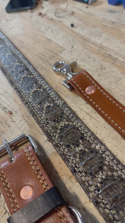 Genuine Diamondback Rattle Snake Radio Strap Set