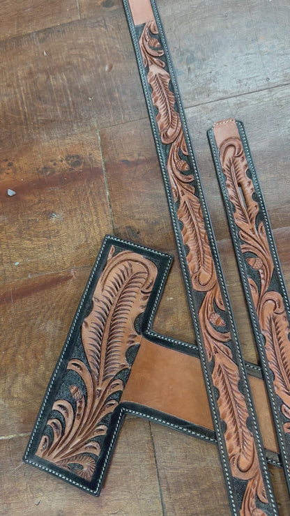 TOOLED CUSTOM RADIO STRAP SET NO. 3