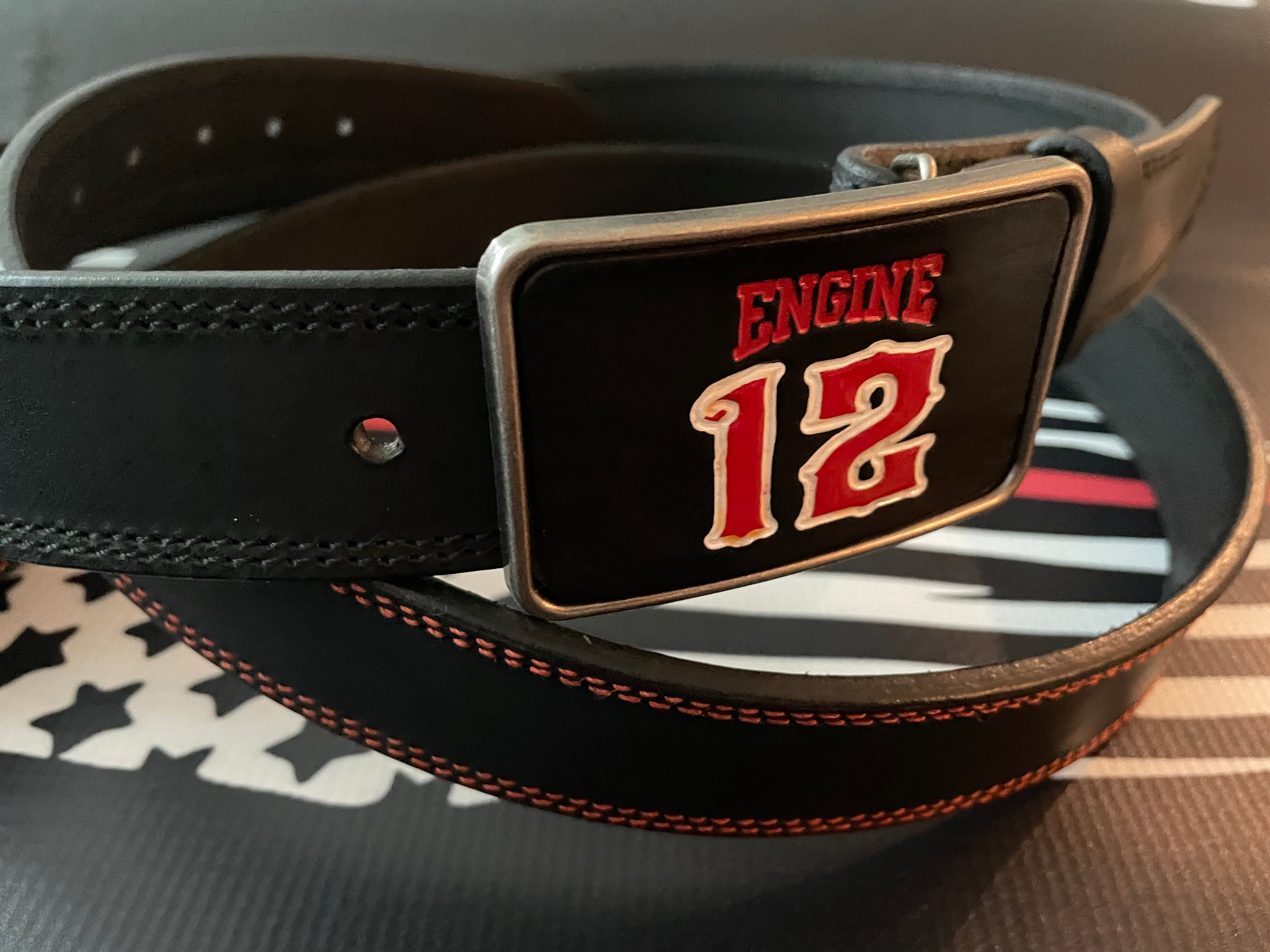 Custom leather belt buckle